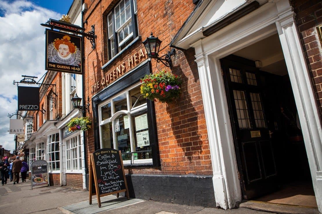 The interior of The Queen's Head pub